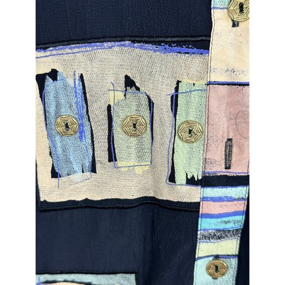 1980s/1990s art to wear abstract shirt by St. Germaine Size L - Picture 7 of 8